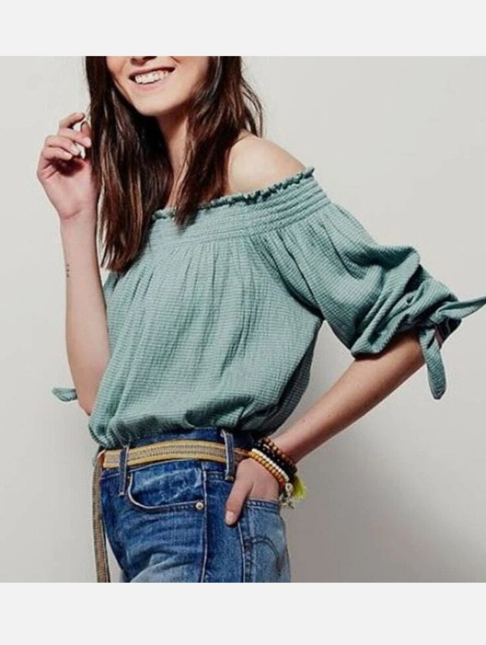 We The Free Off The Shoulder Striped Top
